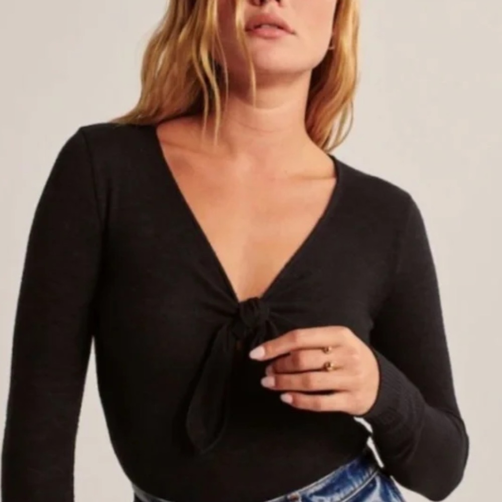 Abercrombie & Fitch Ribbed Black Long Sleeve